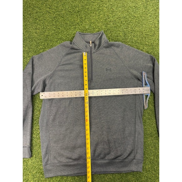 Under Armour Coldgear Storm Sweatshirt Mens‎ 2XL Heather Gray Logo Raglan Sleeve - Picture 10 of 10